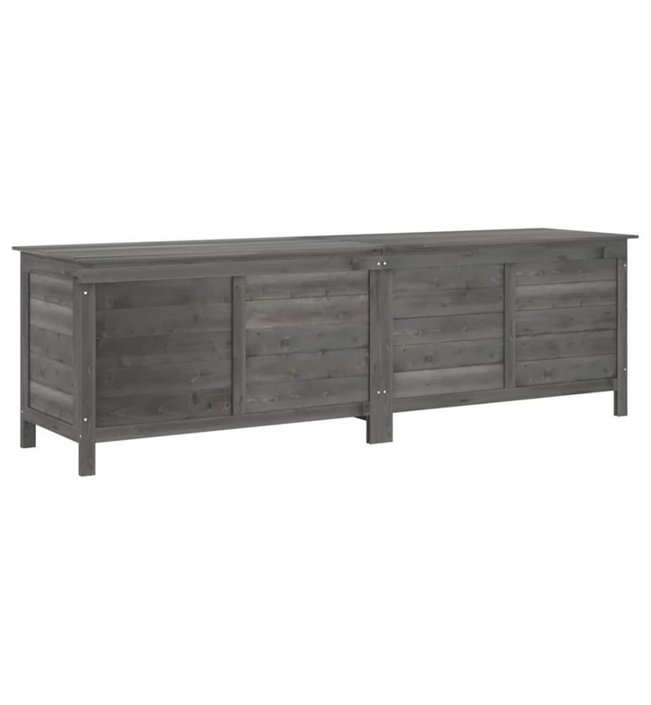Gartentruhe Anthrazit 198,5x50x56,5 cm Massivholz Tanne