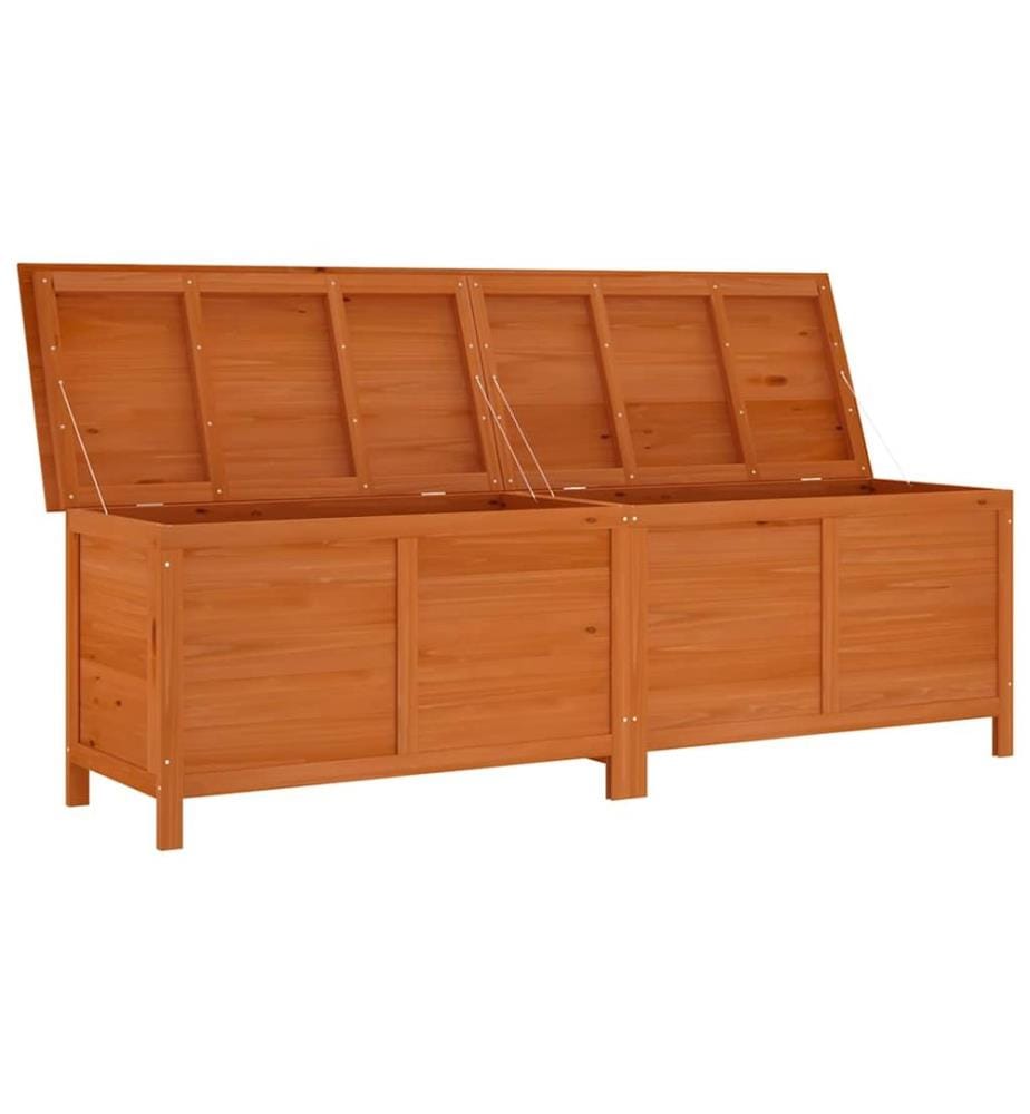 Gartentruhe Braun 198,5x50x56,5 cm Massivholz Tanne