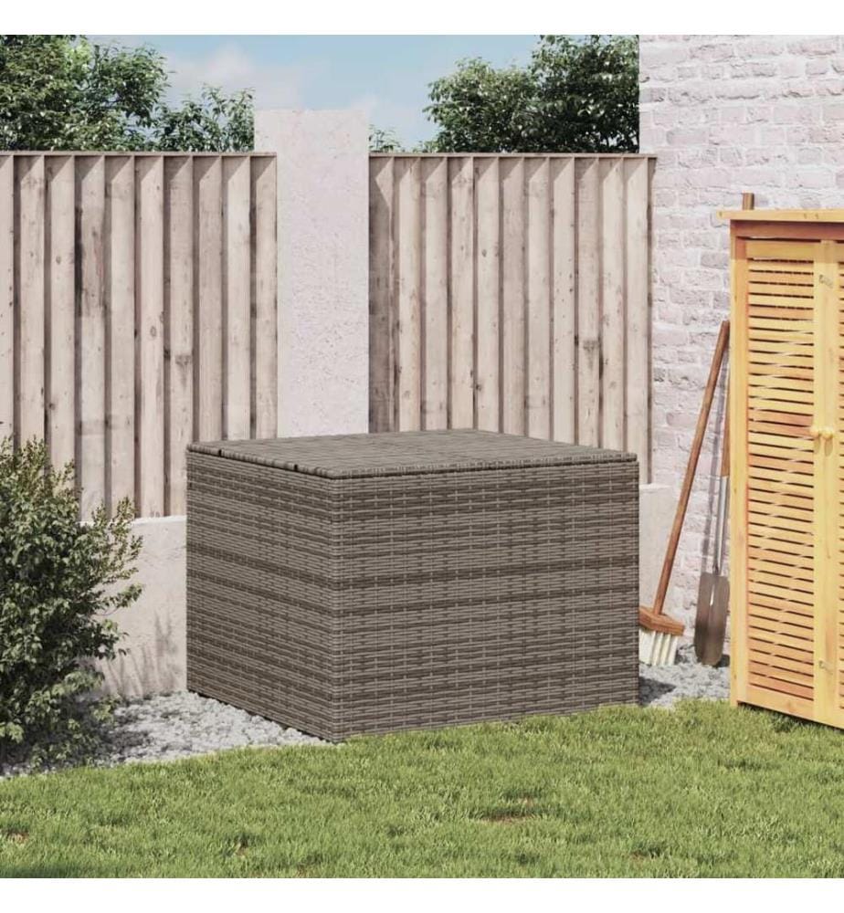 Gartentruhe Grau 291L Poly Rattan