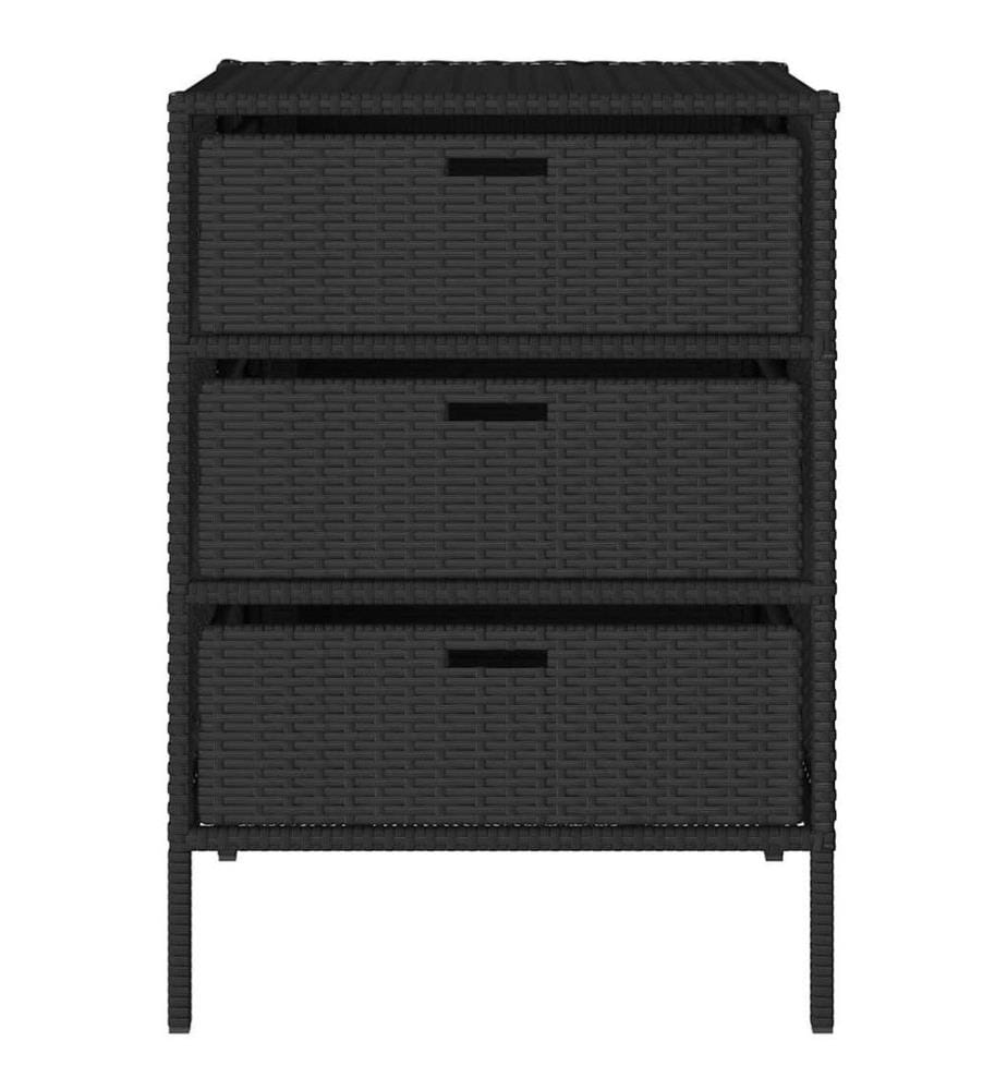 Gartenschrank Schwarz 55x59x80 cm Poly Rattan