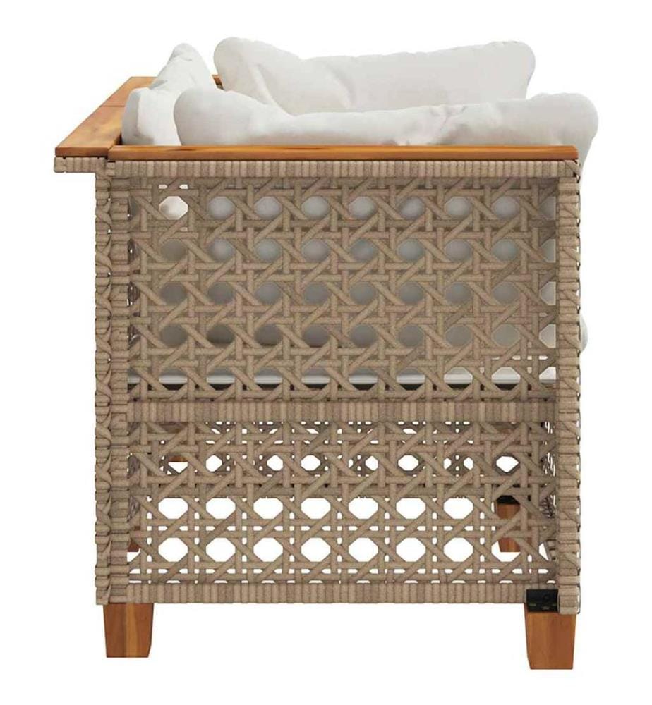 Garten-Ecksofas mit Kissen 2 Stk. Beige Poly Rattan