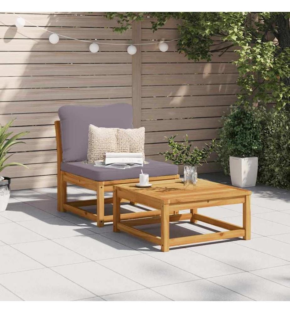 Gartensofa mit Kissen Massivholz Akazie