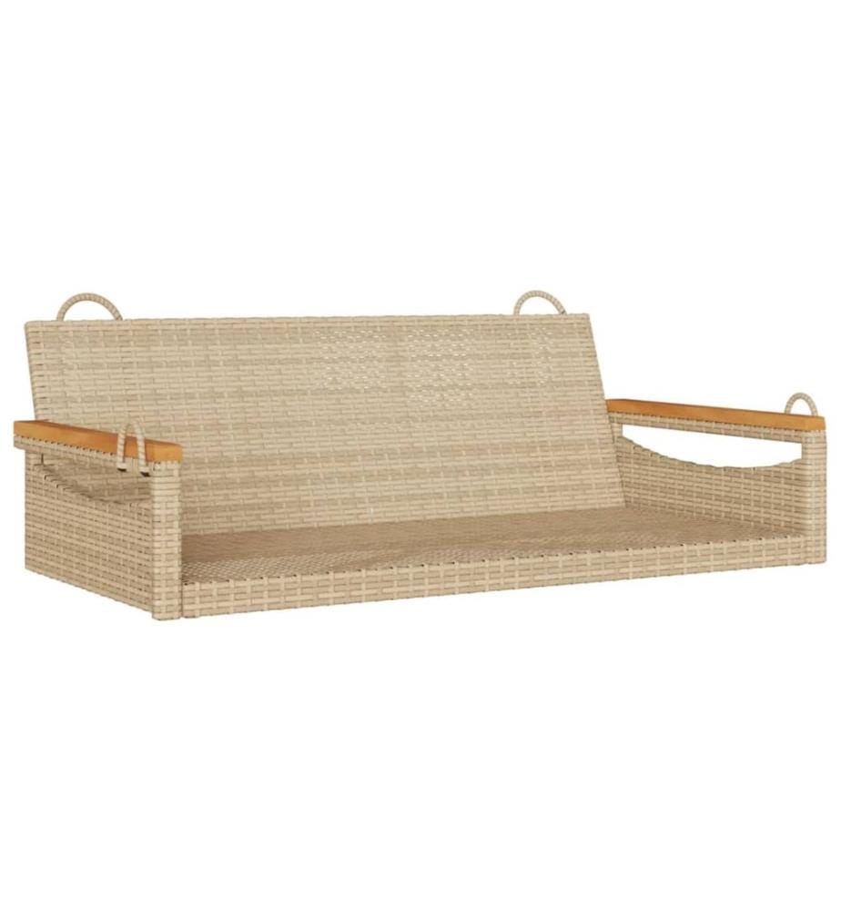 Hängebank Beige 109x62x40 cm Poly Rattan