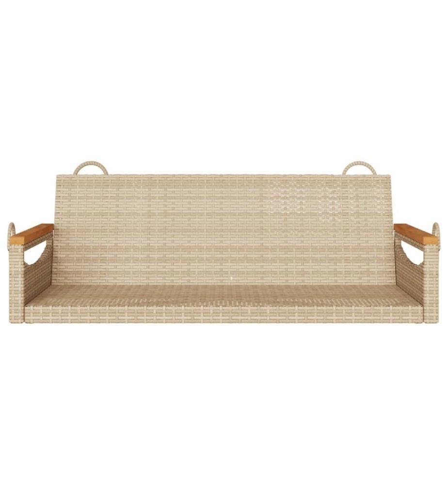 Hängebank Beige 109x62x40 cm Poly Rattan