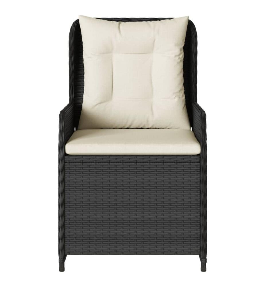 Chaises inclinables de jardin lot de 2 noir résine tressée
