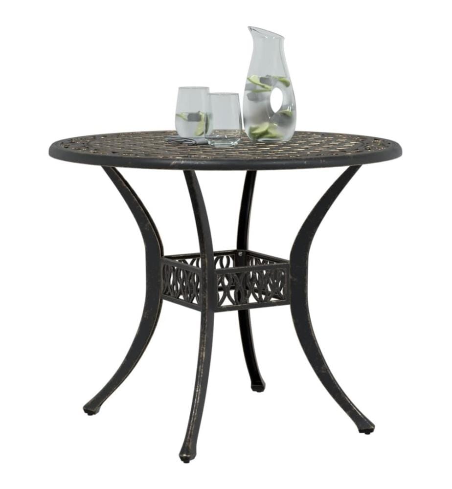 Gartentisch Bronzen Ø90x75 cm Aluminiumguss