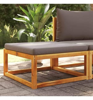 Gartenhocker mit Kissen 65x65x29 cm Massivholz Akazie