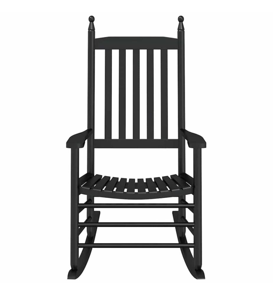 Chaise à bascule avec siège incurvé noir peuplier massif