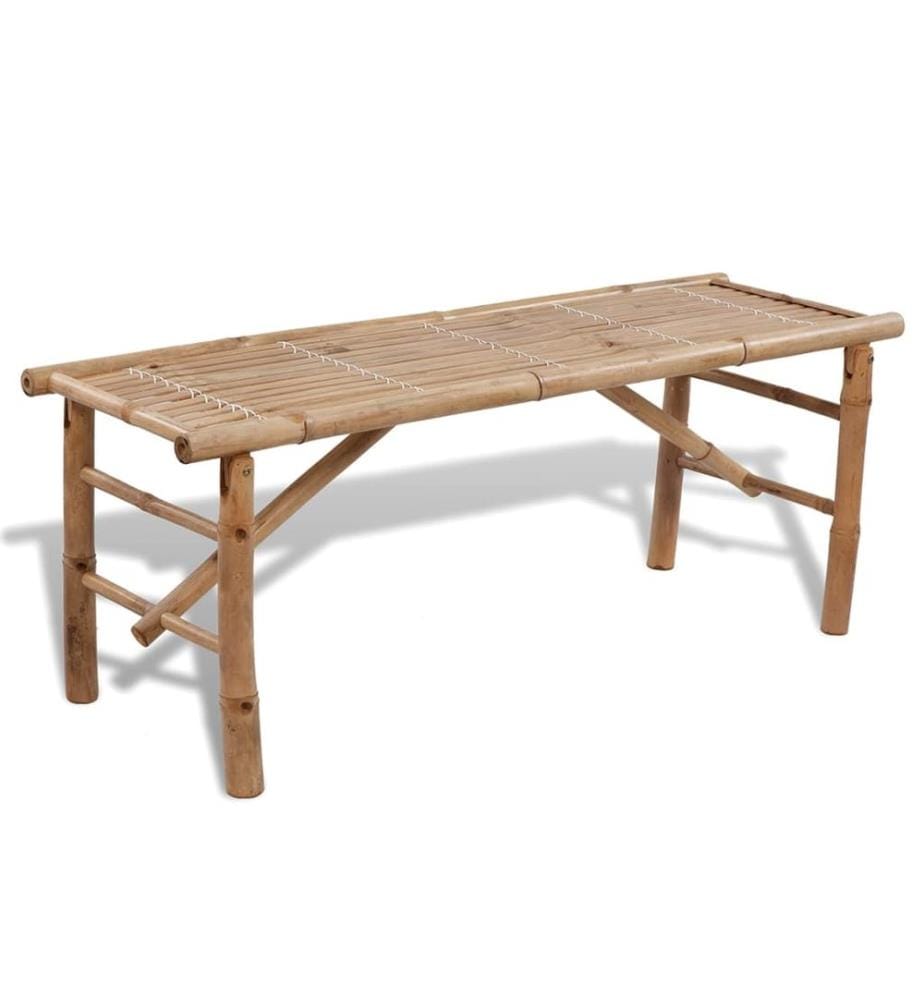 Biertisch mit 2 Bänken 100 cm Bambus