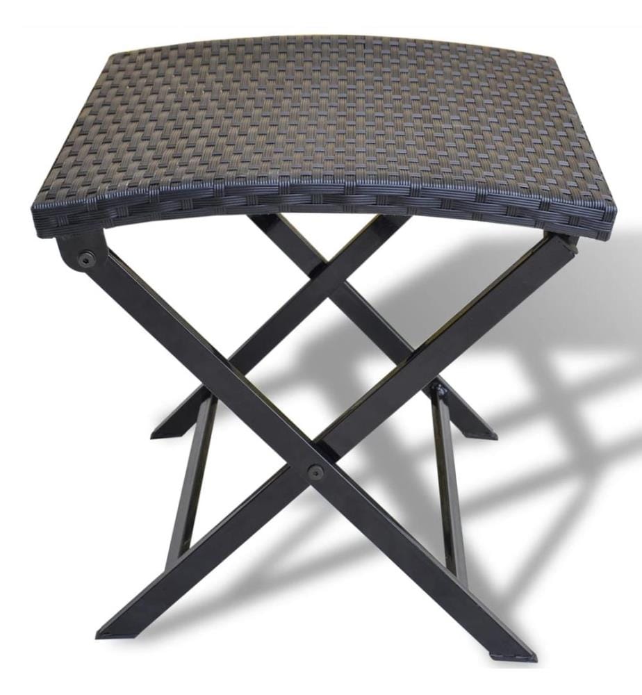Klapphocker Poly Rattan Schwarz