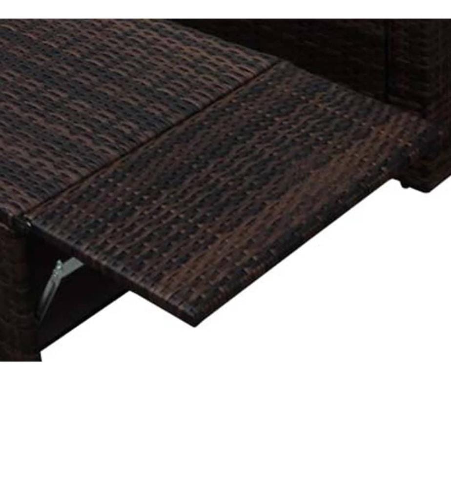 2-tlg. Garten-Lounge-Set mit Auflagen Poly Rattan Braun