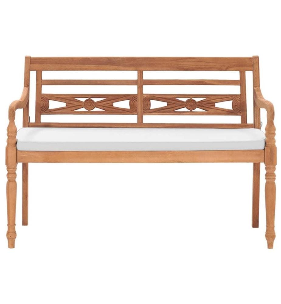 Batavia Gartenbank mit Polstern 120 cm Teak