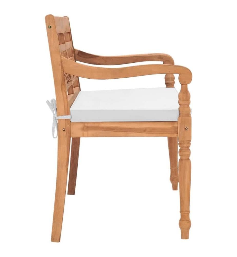Batavia Gartenbank mit Polstern 120 cm Teak