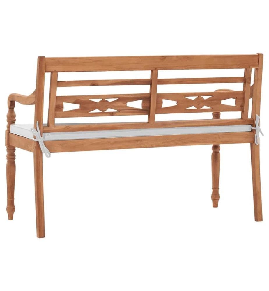 Batavia Gartenbank mit Polstern 120 cm Teak