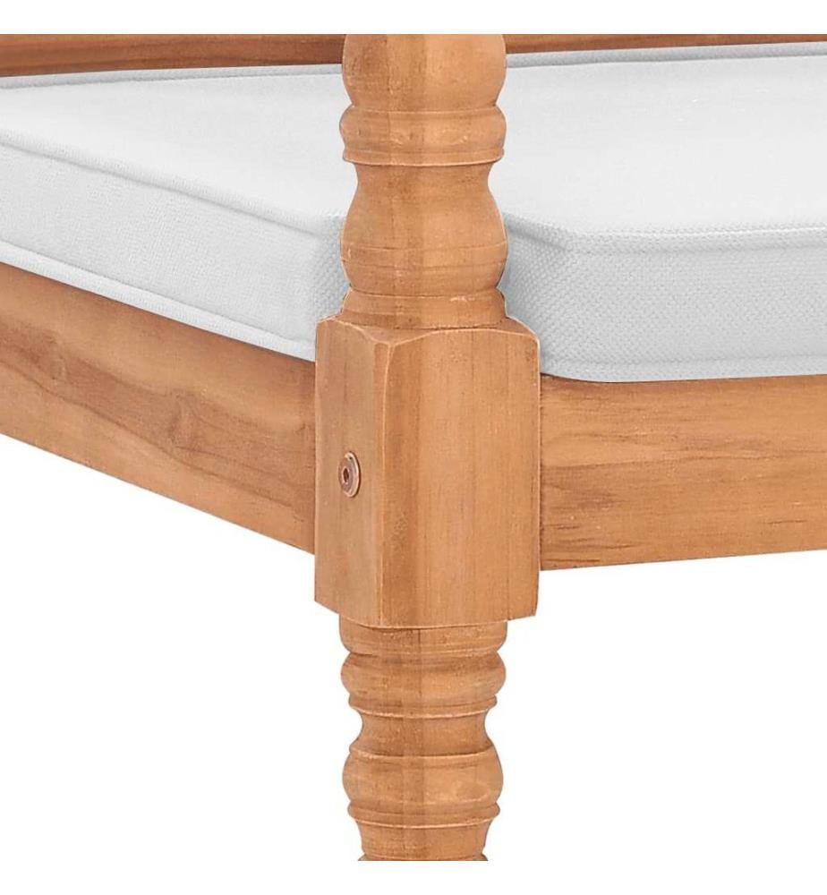 Batavia Gartenbank mit Polstern 120 cm Teak
