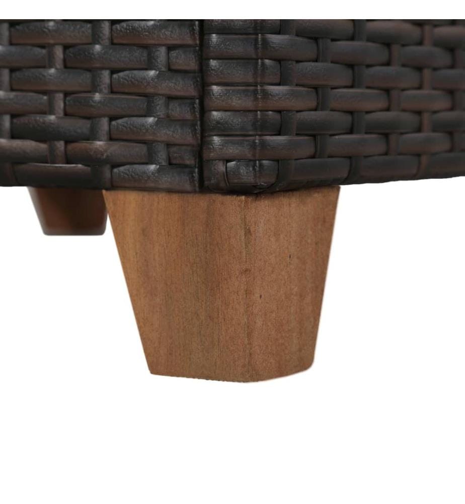 4-tlg. Garten-Lounge-Set mit Kissen Poly-Rattan Braun