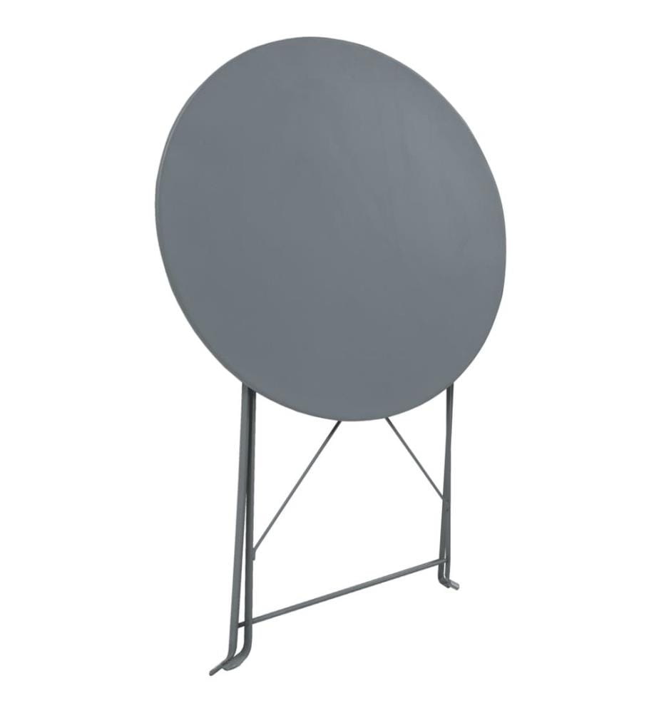 3-tlg. Bistro-Set Stahl Grau