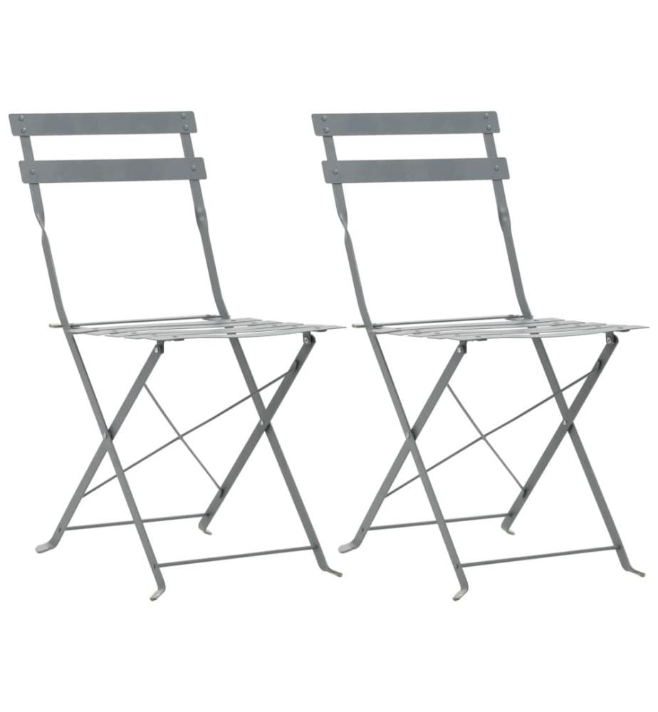 3-tlg. Bistro-Set Stahl Grau