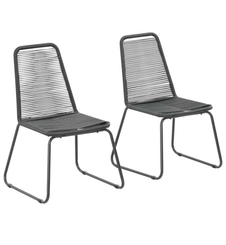 Gartenstühle 2 Stk. Poly Rattan Schwarz
