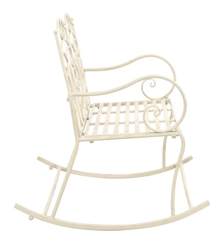 Gartenbank 104 cm Eisen Antik Weiss