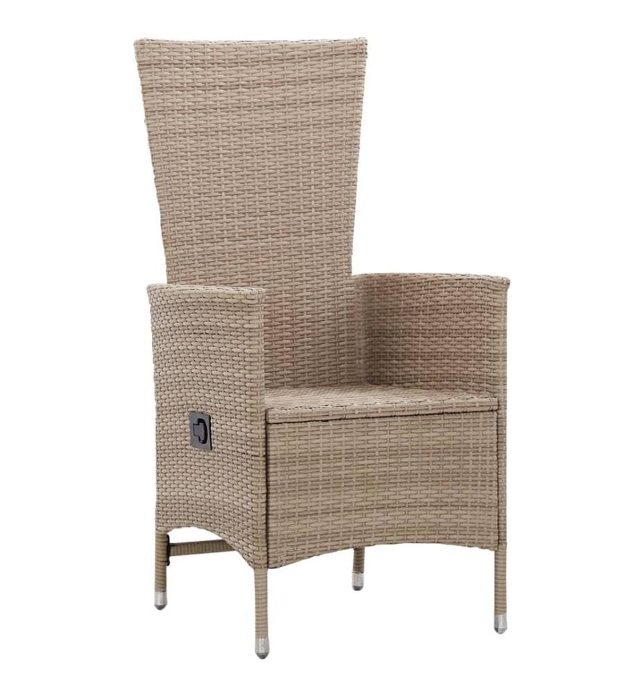 Gartenstühle 2 Stk. mit Auflagen Poly Rattan Beige