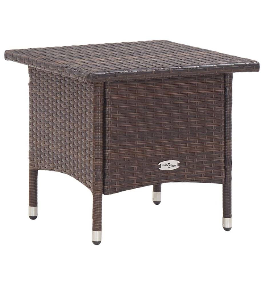 Table à thé Marron 50x50x47 cm Résine tressée