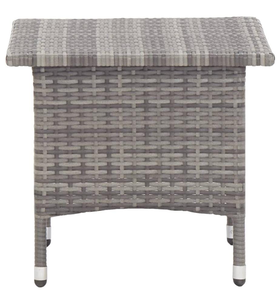 Table à thé Gris 50x50x47 cm Résine tressée