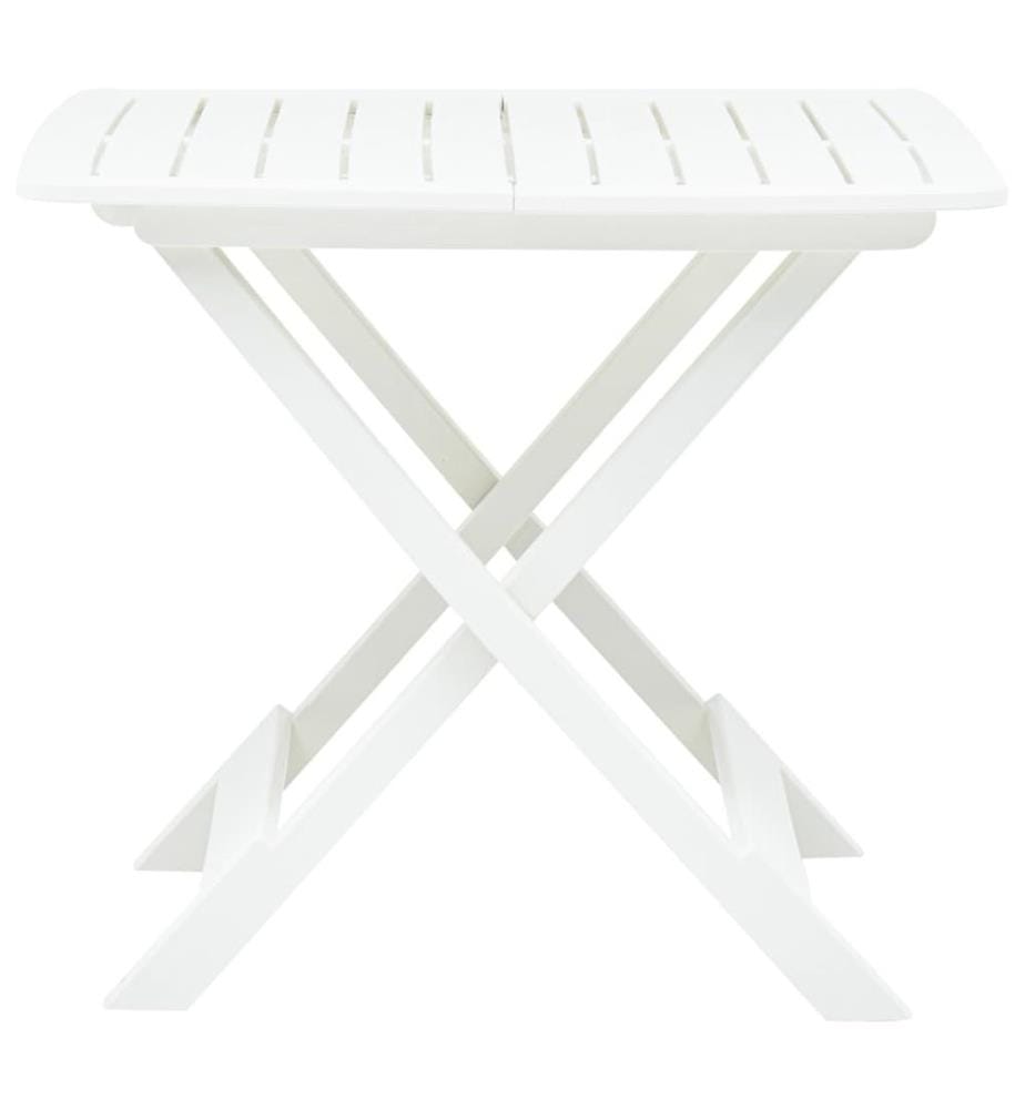 Gartentisch Klappbar Weiss 79 x 72 x 70 cm Kunststoff