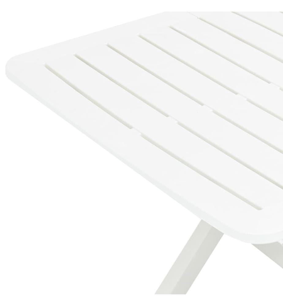 Gartentisch Klappbar Weiss 79 x 72 x 70 cm Kunststoff