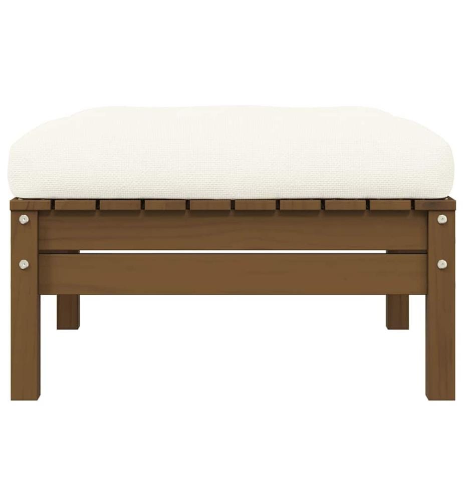 Gartensofa 2-Sitzer mit Creme Kissen Massivholz Kiefer