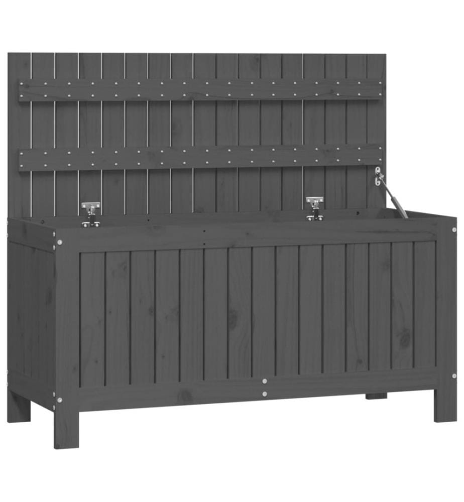 Gartentruhe Grau 115x49x60 cm Massivholz Kiefer