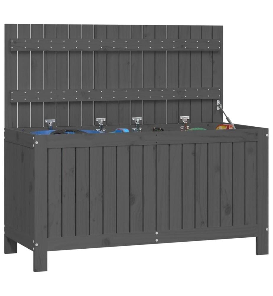 Gartentruhe Grau 115x49x60 cm Massivholz Kiefer