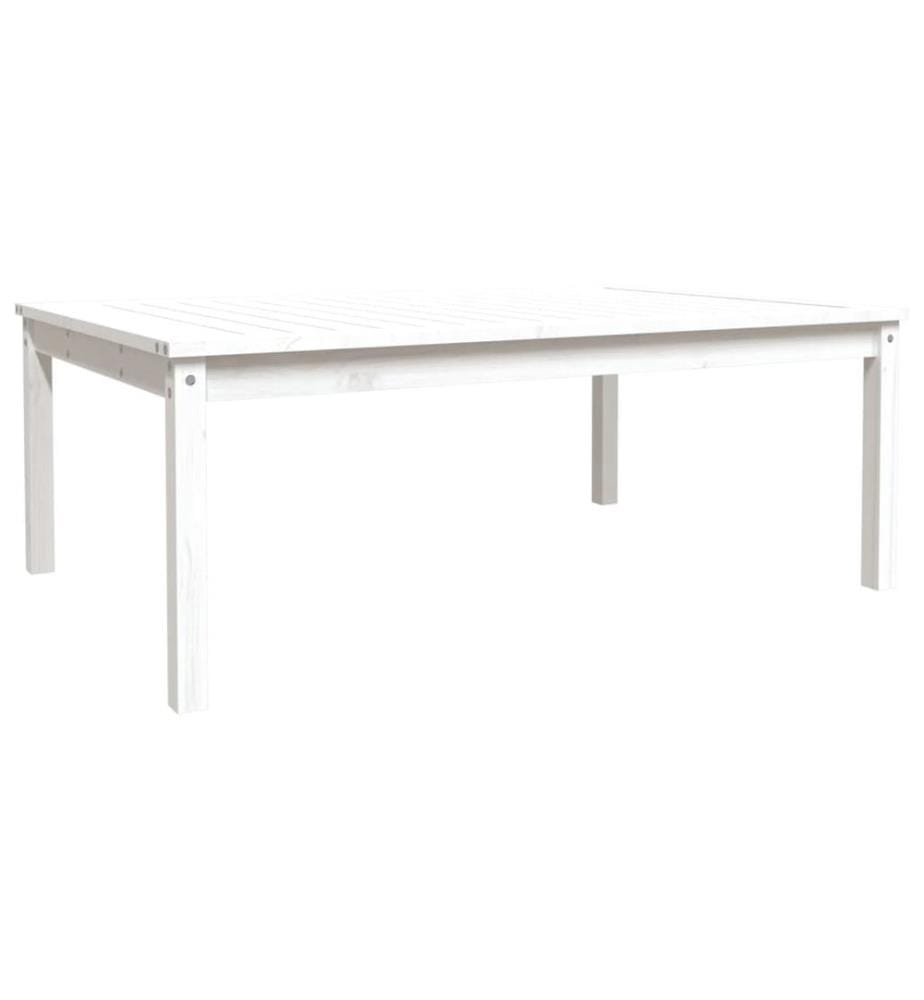 Gartentisch Weiss 121x82,5x45 cm Massivholz Kiefer