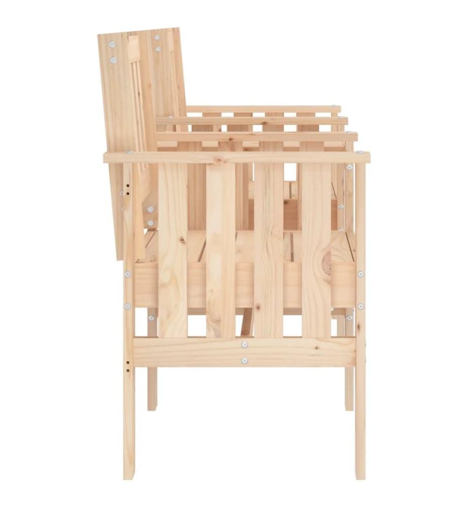 Gartenbank mit Tisch 2-Sitzer Massivholz Kiefer