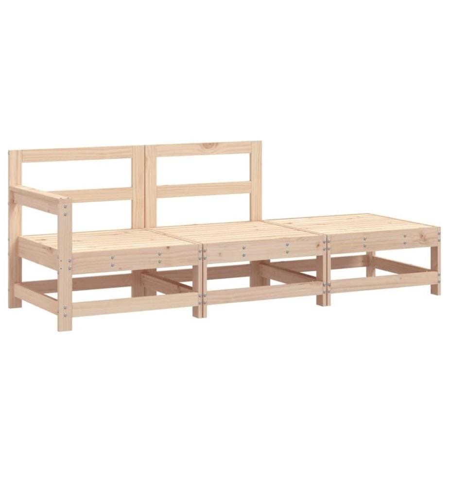 3-tlg. Garten-Lounge-Set Massivholz Kiefer