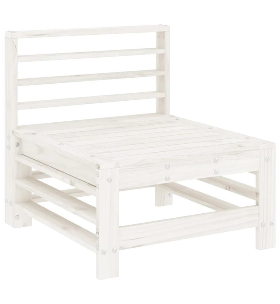 Garten-Mittelsofa Weiss Massivholz Kiefer
