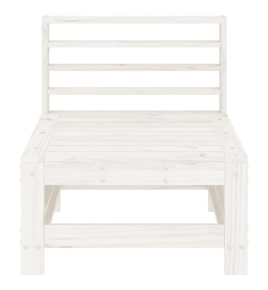 Garten-Mittelsofa Weiss Massivholz Kiefer