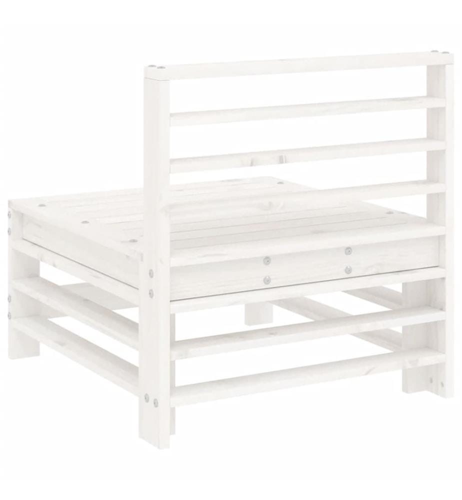 Garten-Mittelsofa Weiss Massivholz Kiefer