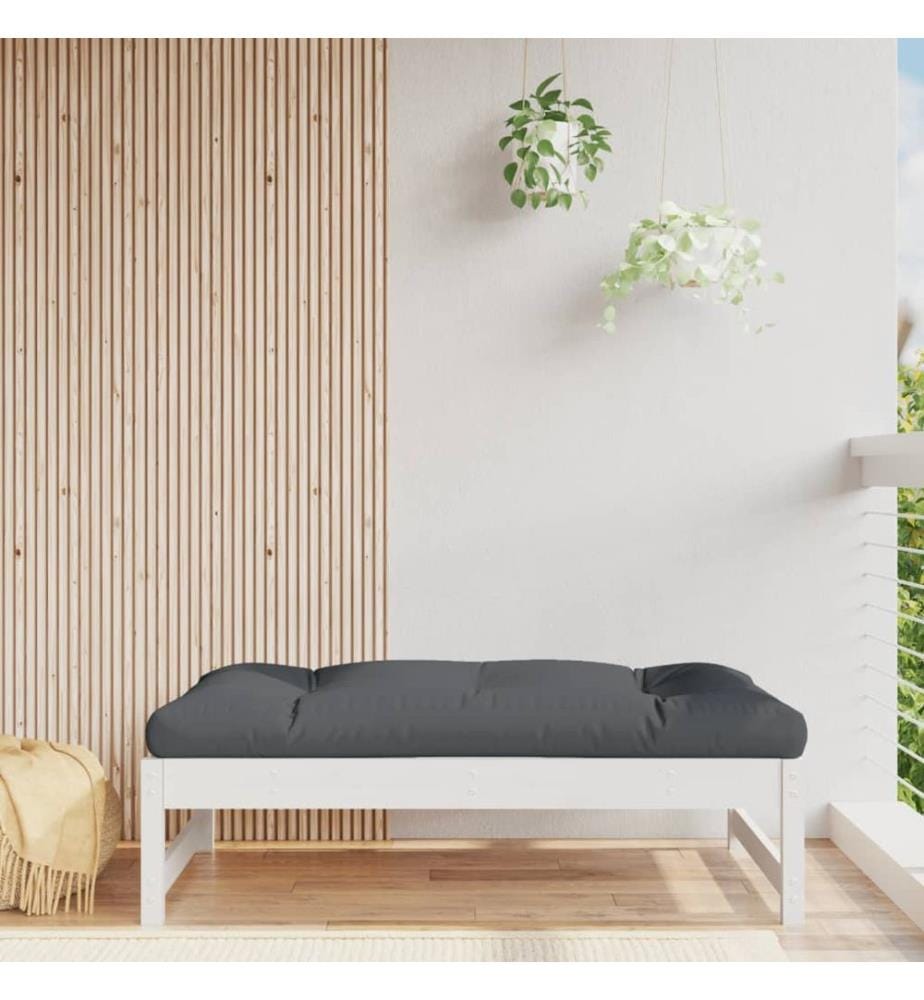 Gartenhocker Weiss 120x80 cm Massivholz Kiefer