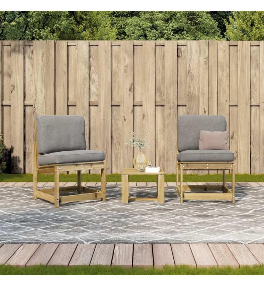 3-tlg. Garten-Lounge-Set Kiefernholz Imprägniert