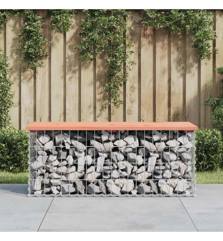 Banc de jardin design gabion 103x44x42cm bois massif de douglas