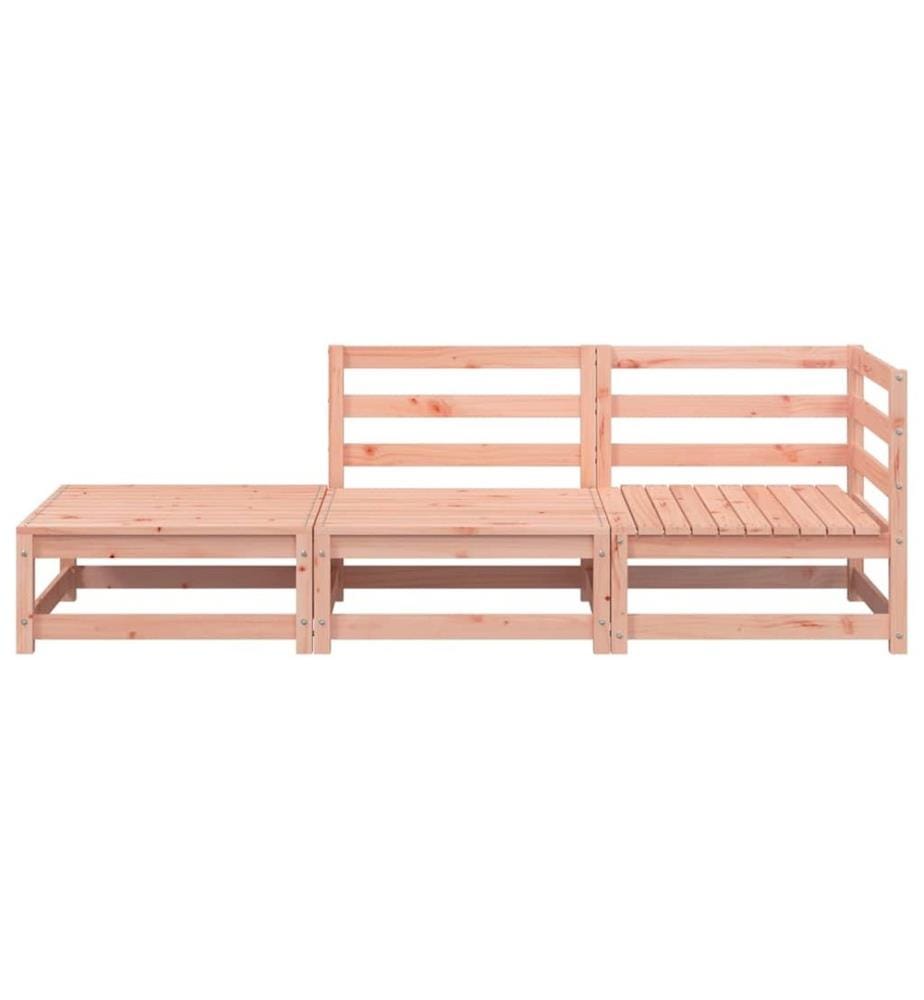 Gartensofa mit Hocker 2-Sitzer Massivholz Douglasie