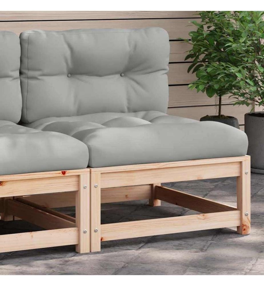 Gartensofa ohne Armlehnen mit Kissen Massivholz Kiefer
