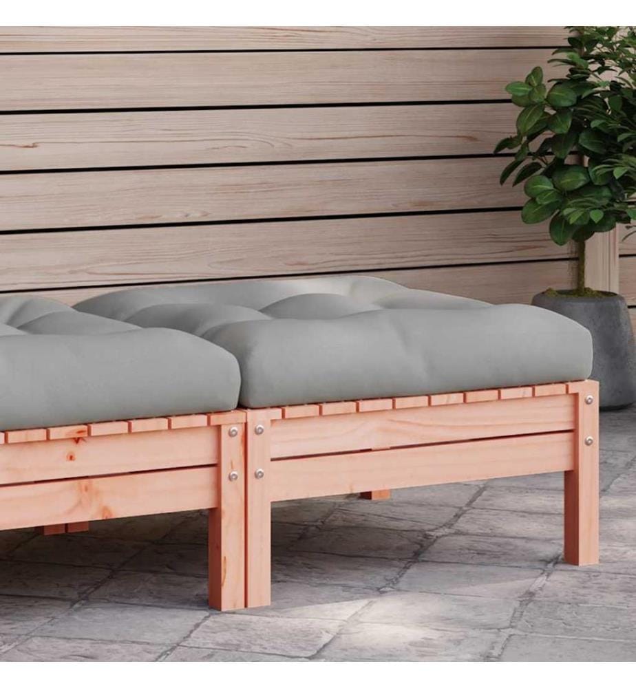 Gartenhocker mit Kissen Massivholz Douglasie
