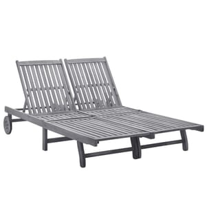 Chaise longue 2 posti legno d'acacia massiccio