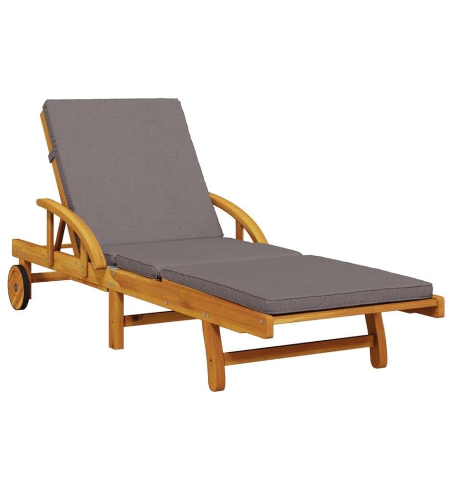 Sdraio con cuscino e tavolo legno massiccio di acacia