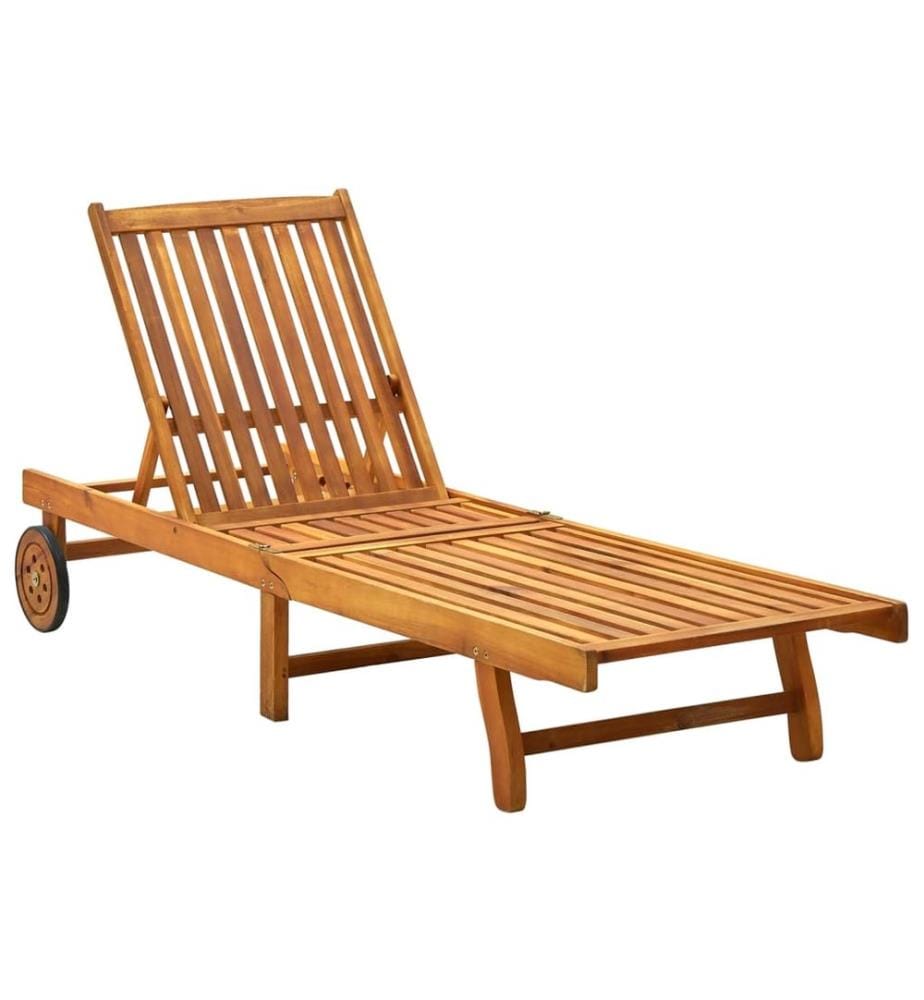 Chaise longue bois d'acacia solide