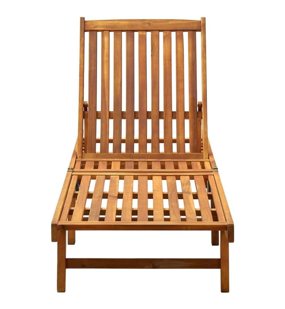Chaise longue bois d'acacia solide