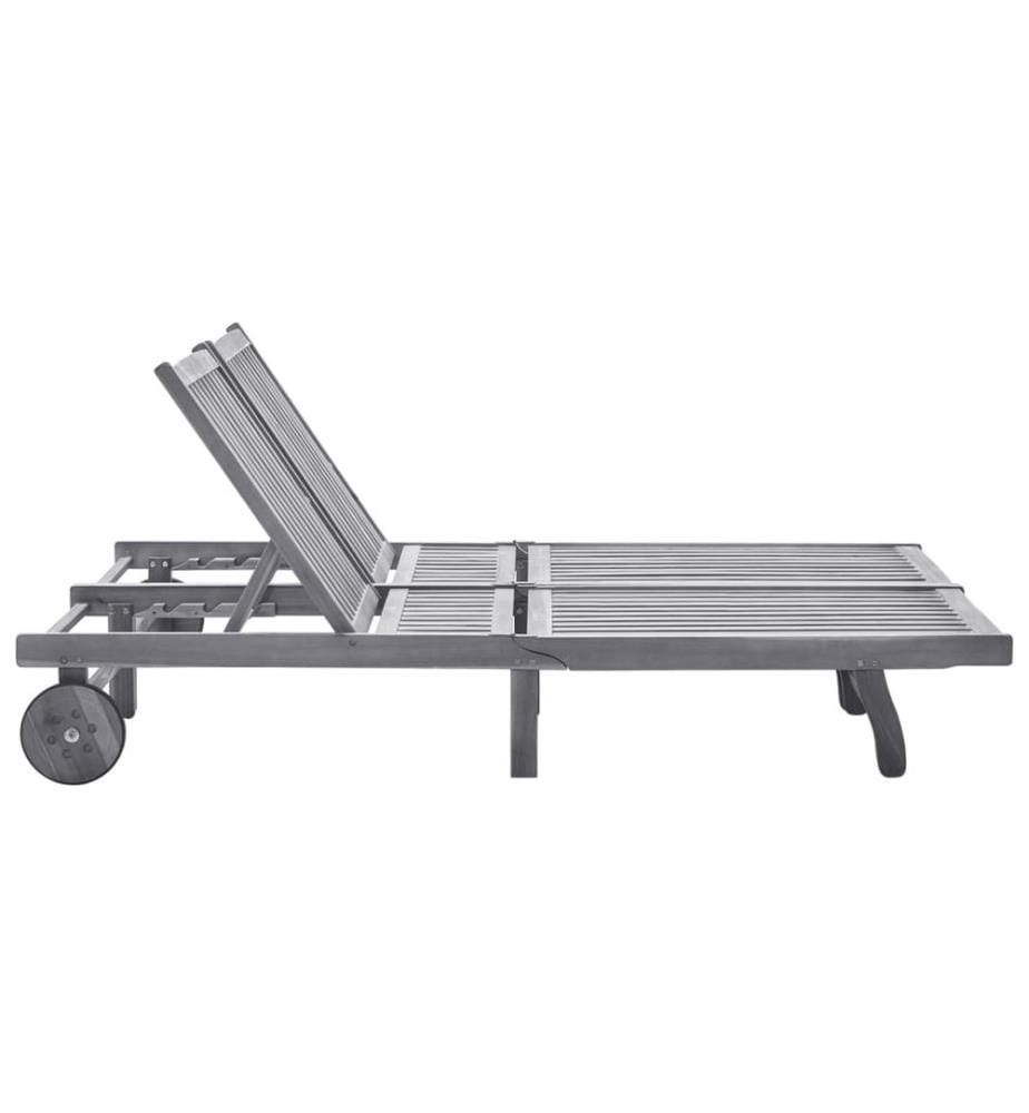 Chaise longue da giardino 2 posti con cuscino Grigio Acacia