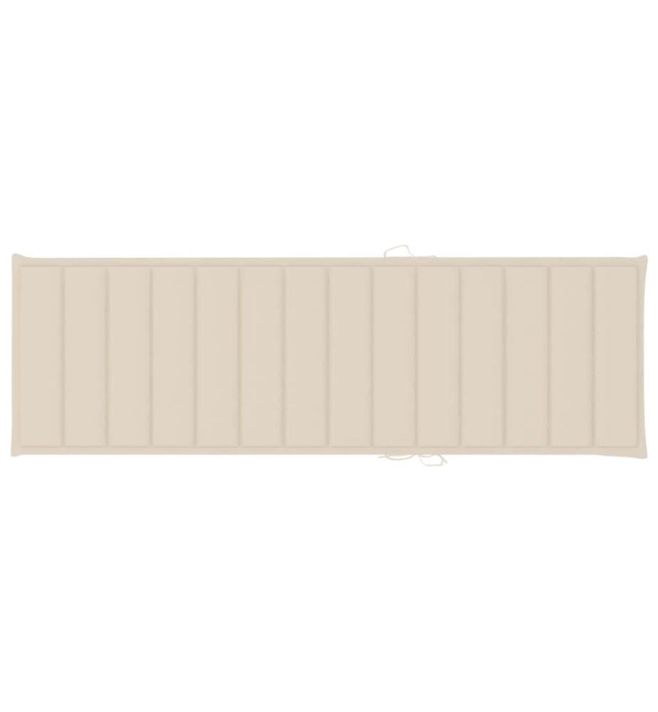 Chaise longue da giardino con cuscino Legno d'acacia solido